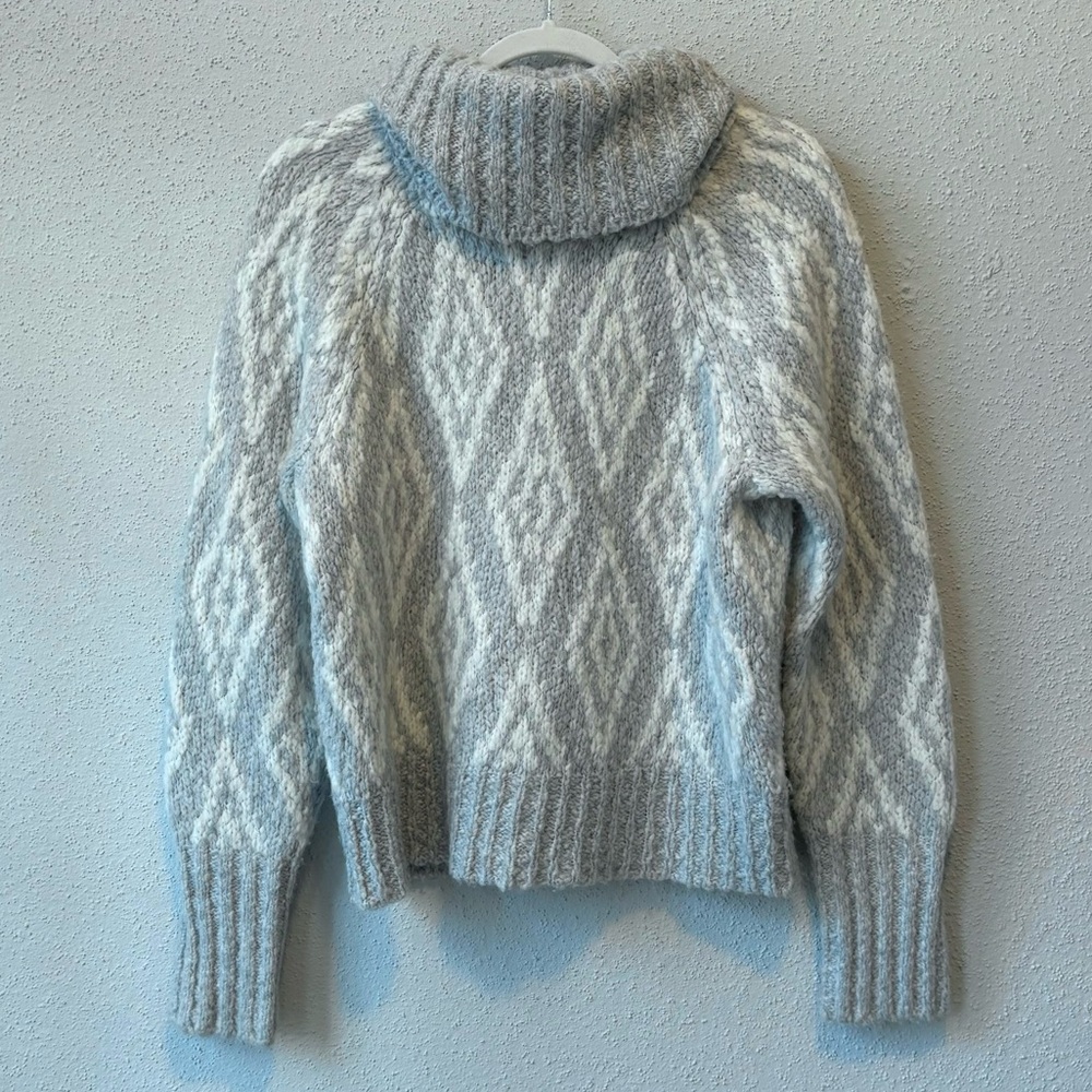 J. Crew chunky alpaca turtleneck sweater in Fair Isle diamonds